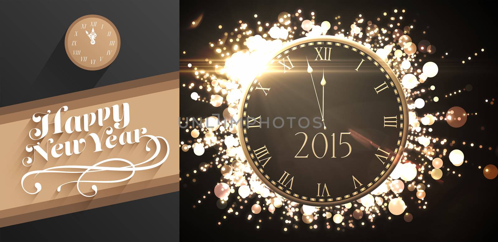 Composite image of clock counting down to midnight by Wavebreakmedia