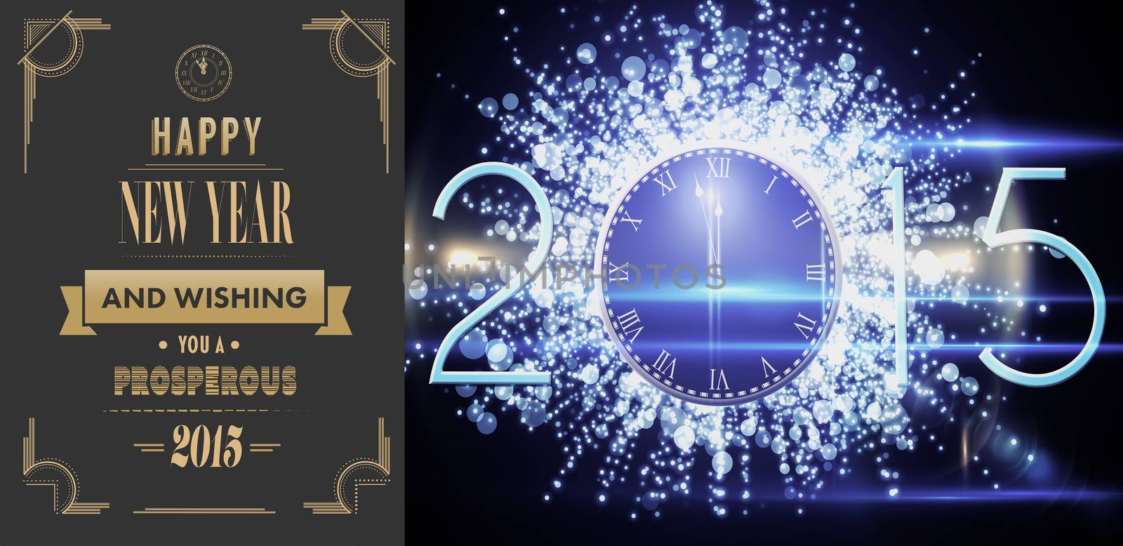 Composite image of art deco new year greeting by Wavebreakmedia
