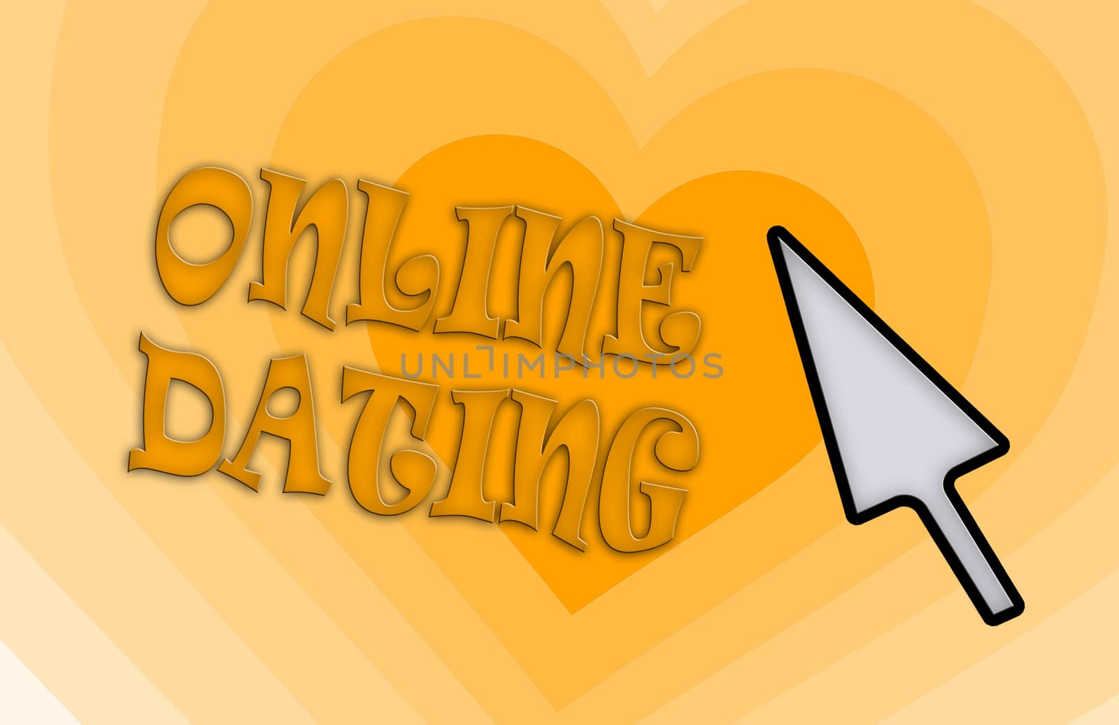 Heart shape backgound - Concept of dating - orange