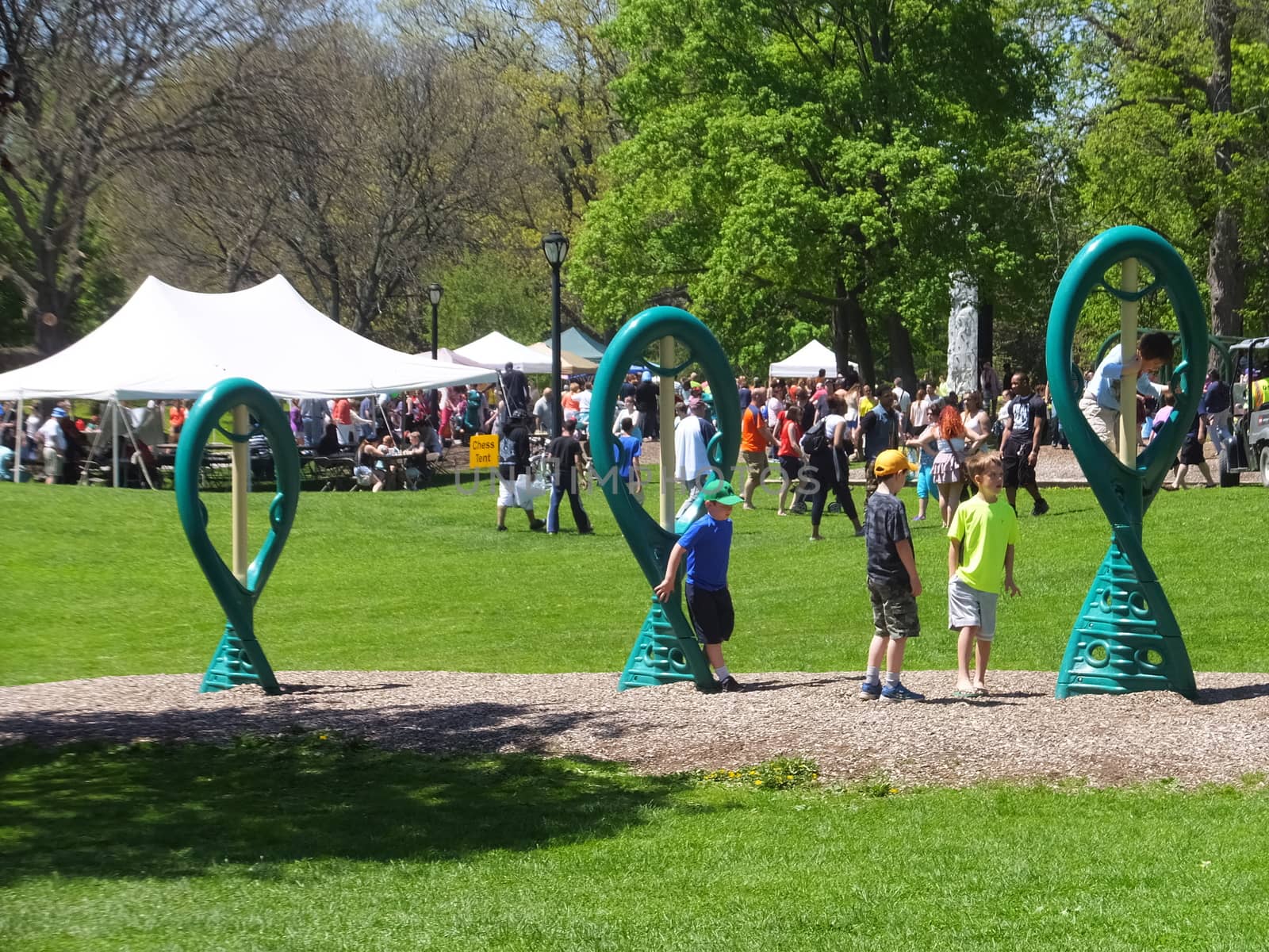 Playground at the 2014 Tulip Festival at Washington Park in Albany, New York State