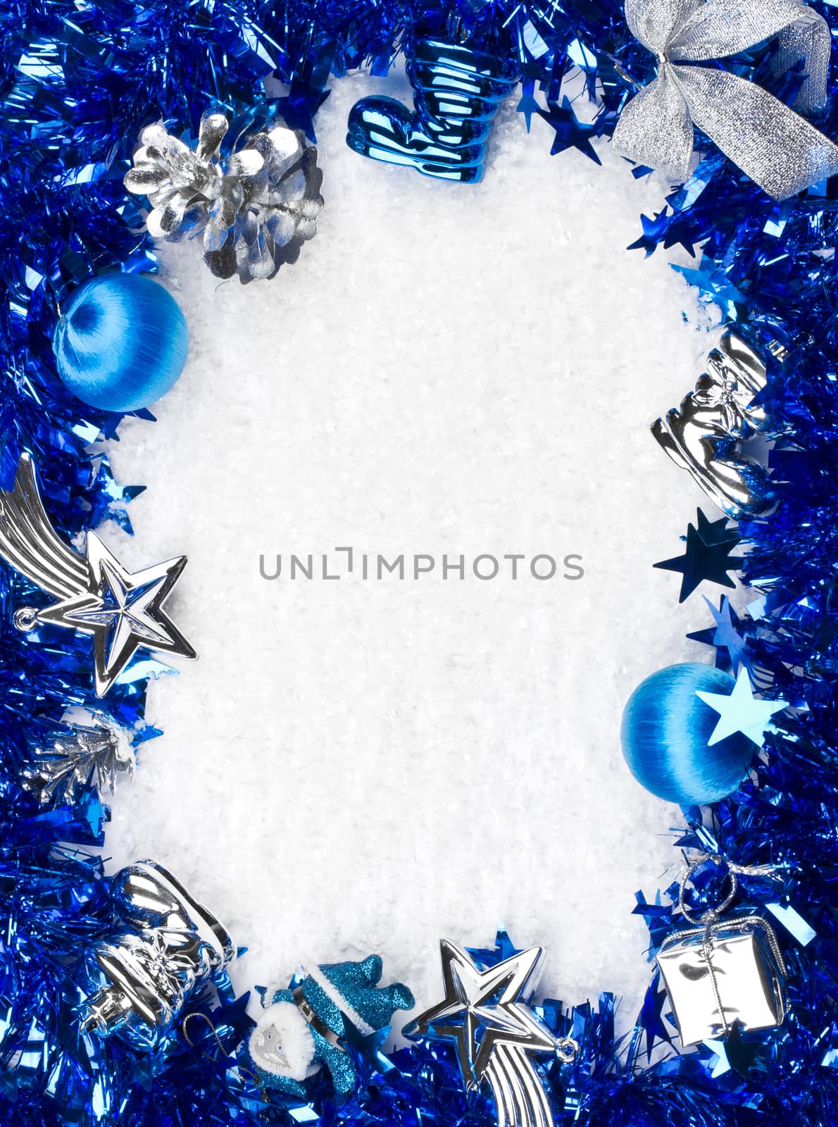 Christmas blue and silver frame by ozaiachin