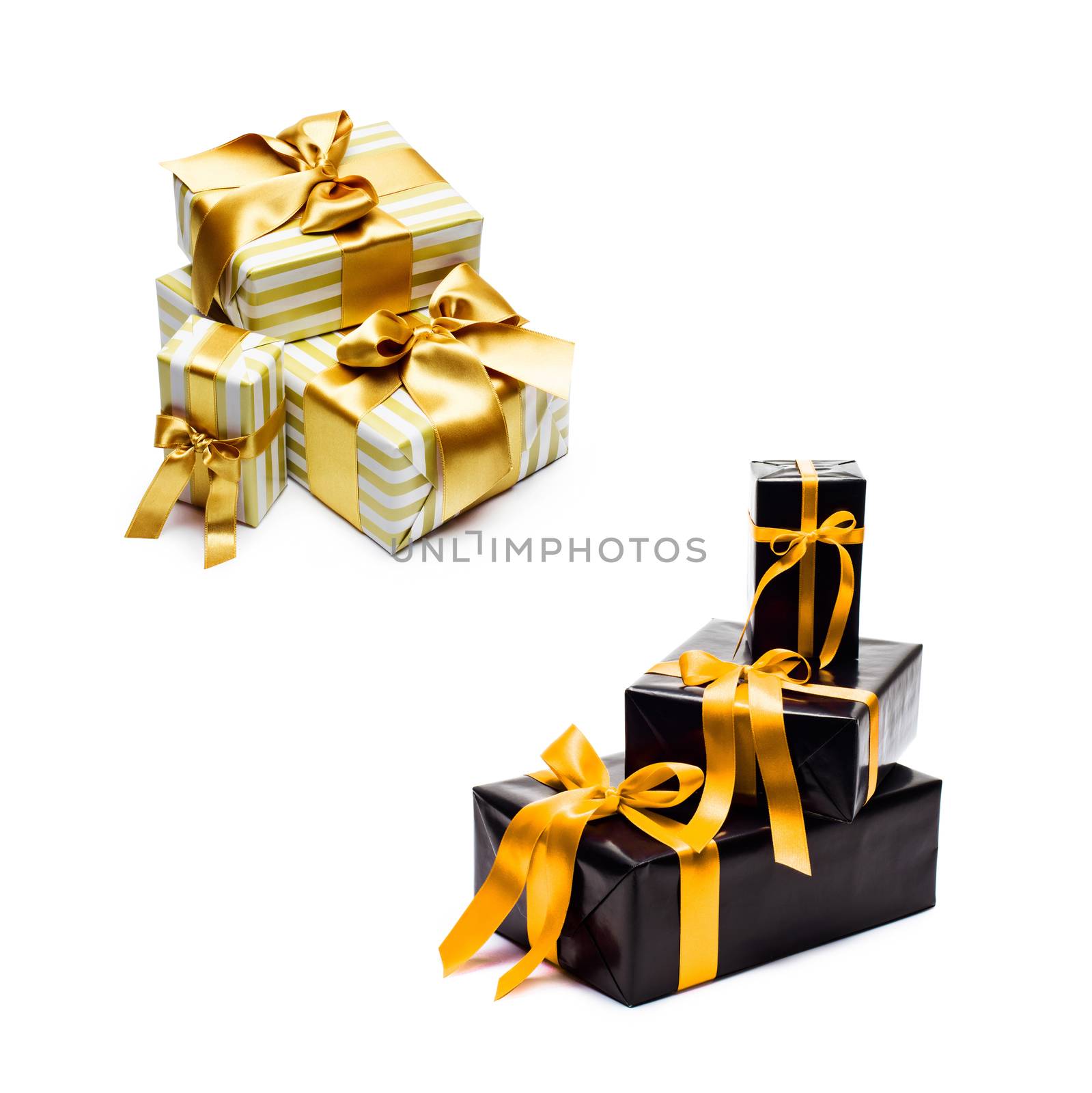 gift boxes with yellow satin ribbon and bow by ozaiachin