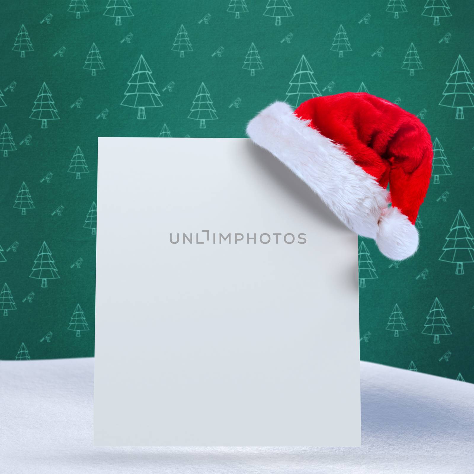 Composite image of santa hat on poster by Wavebreakmedia