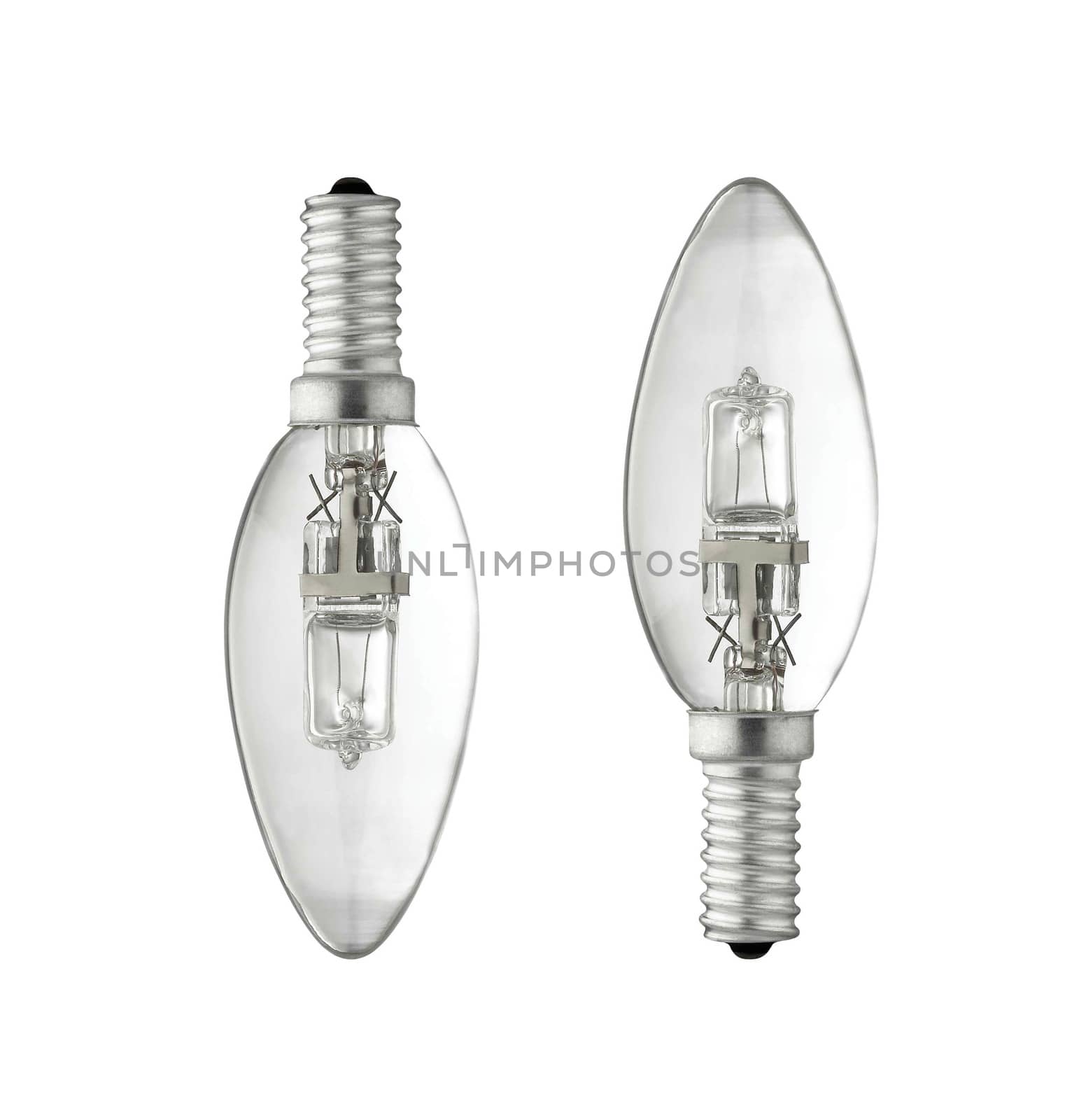 two light bulbs on a white background