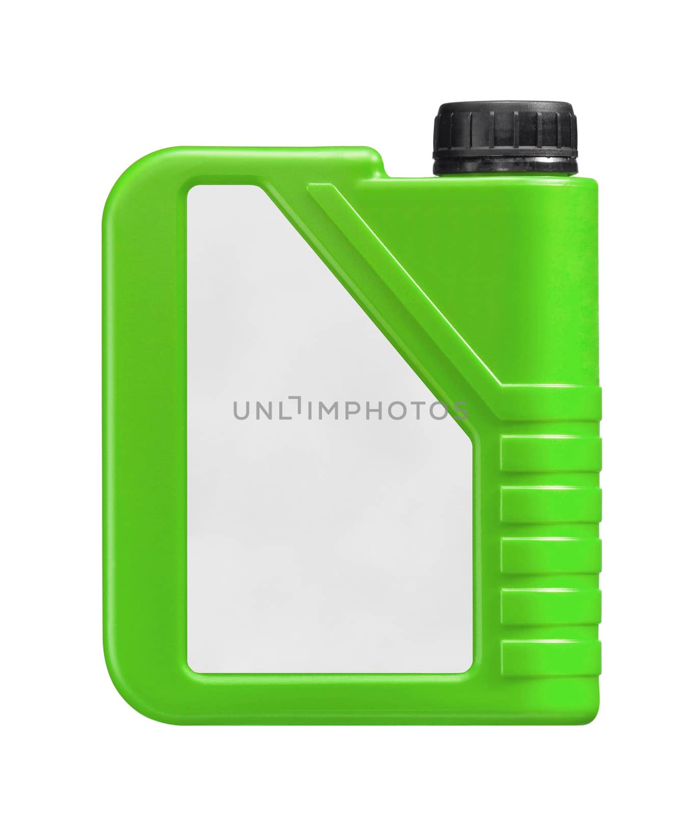 Green plastic jerry can isolated