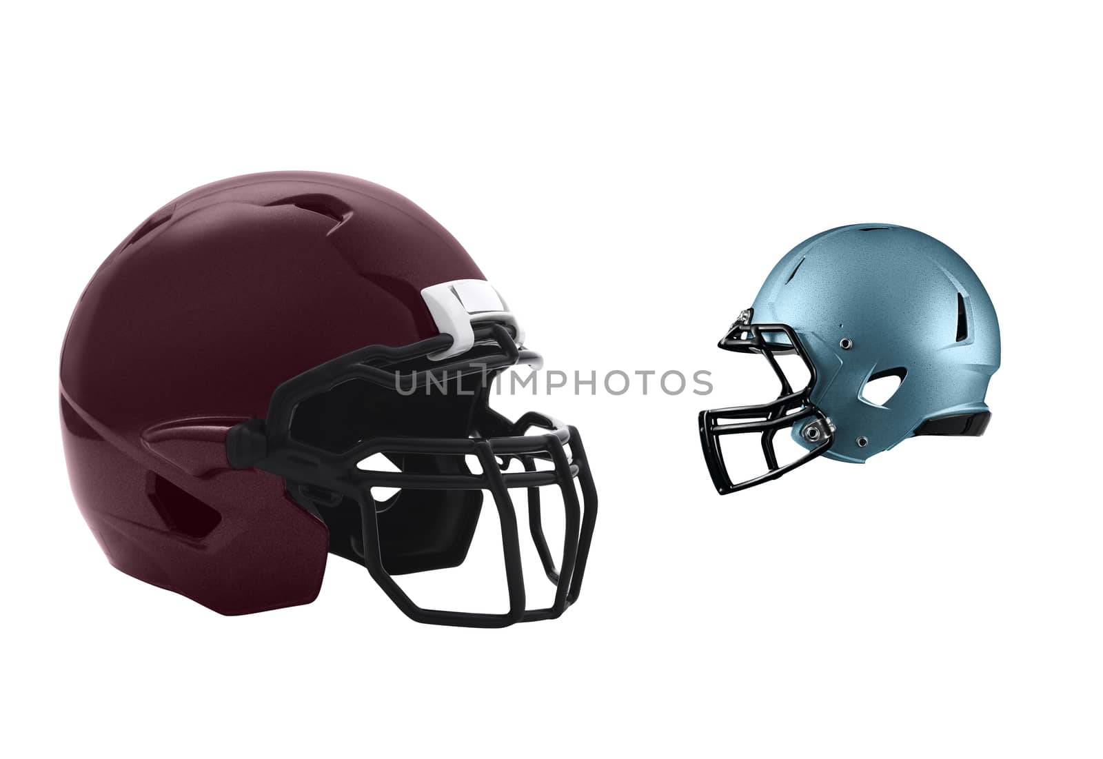 Football Helmets on white