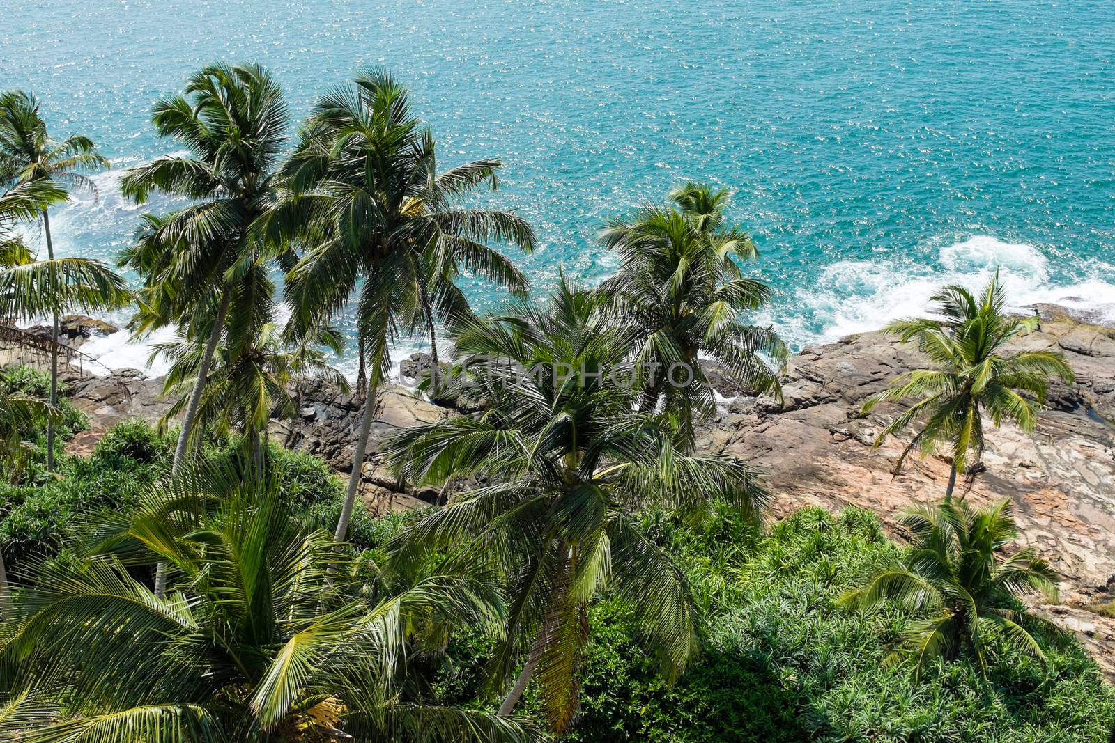 Indian ocean beach in Sri Lanka near Beruwala