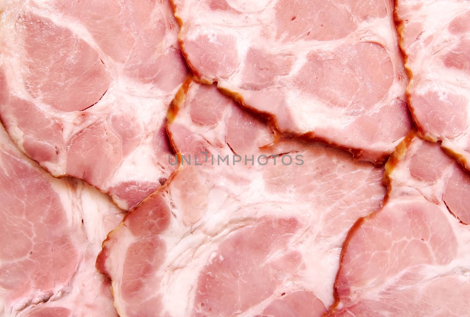 The detail shot - a pink background - ham