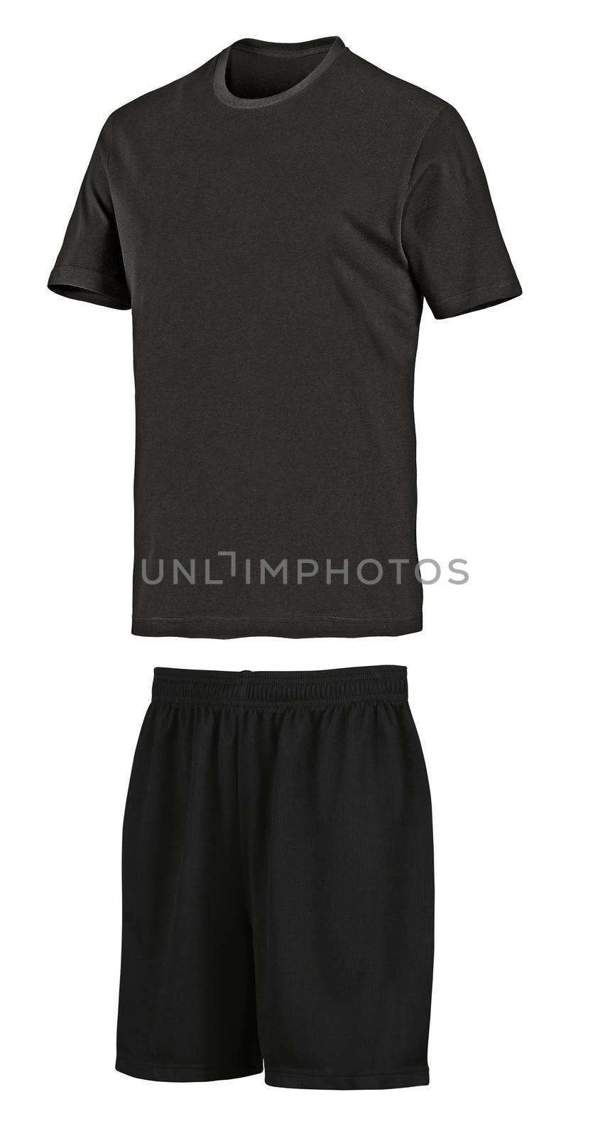 T-shirt with shorts on white background