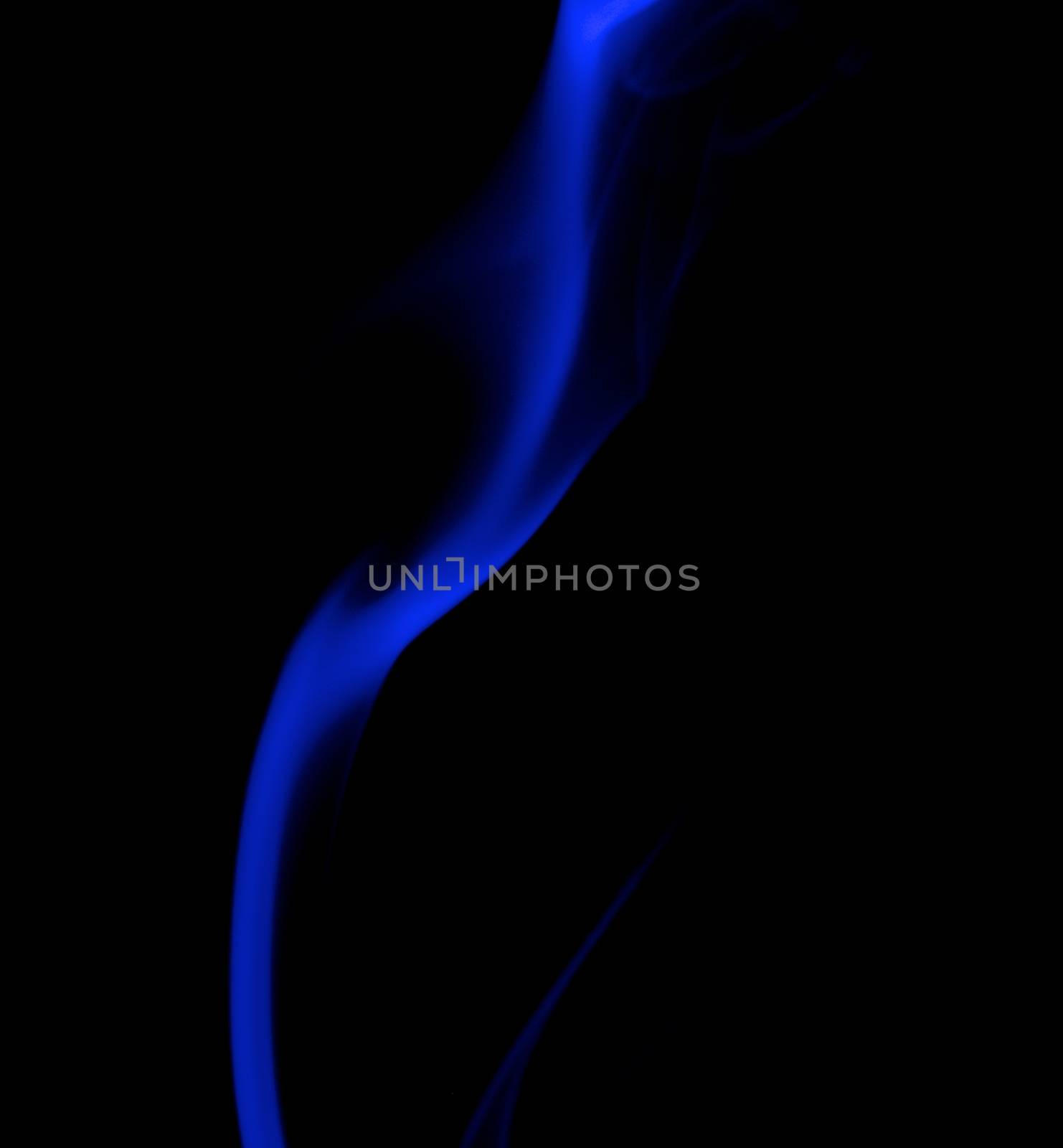 Abstract Fancy Strip of Dark Blue Smoke on Black background