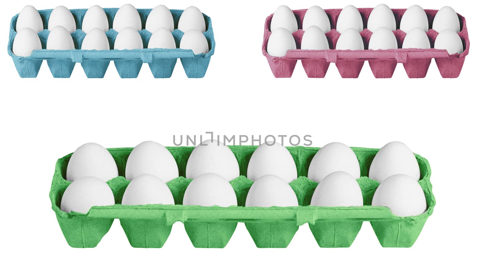 carton boxes with eggs isolated on the white background