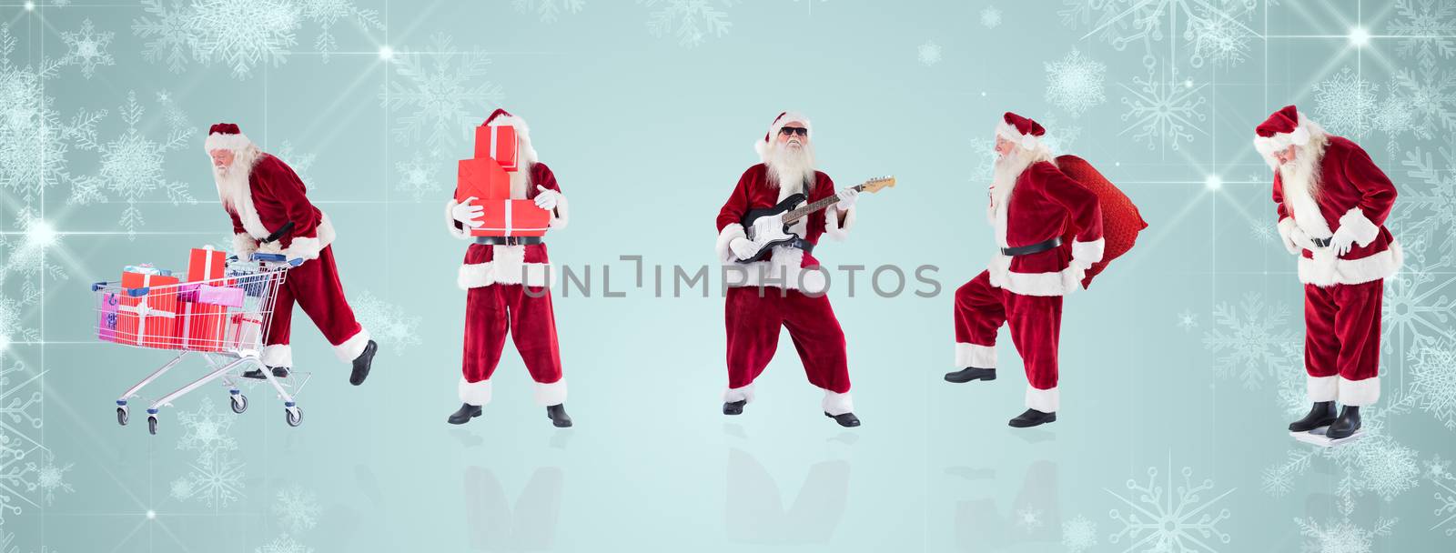 Composite image of different santas by Wavebreakmedia