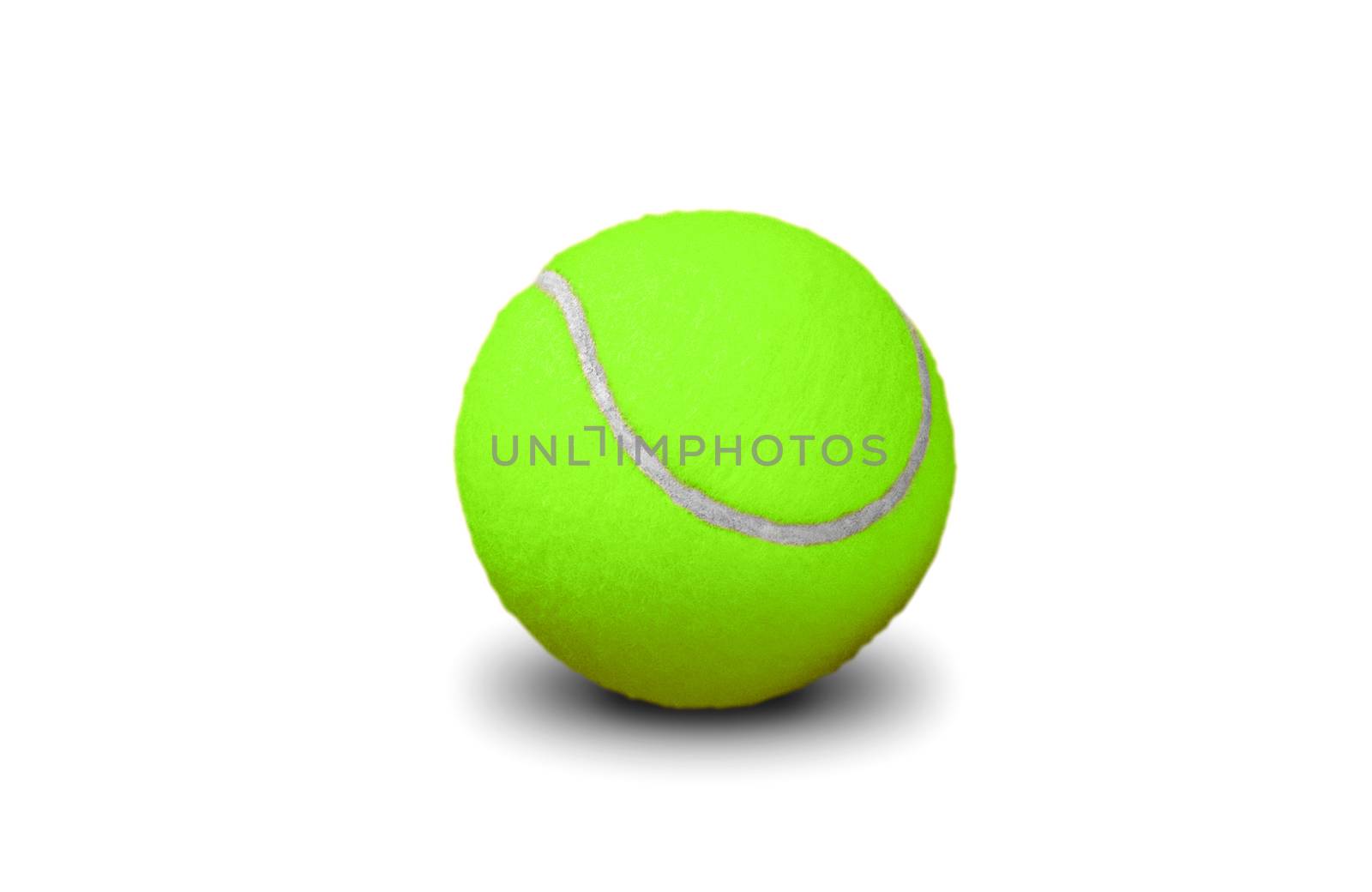 green tennis ball isolated on white