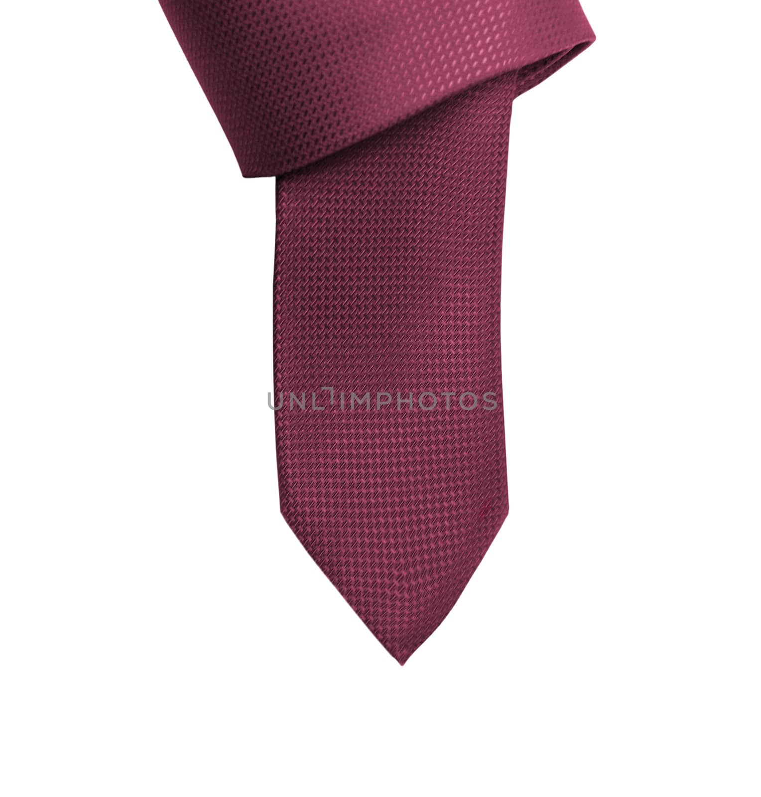 red tie close up on white background