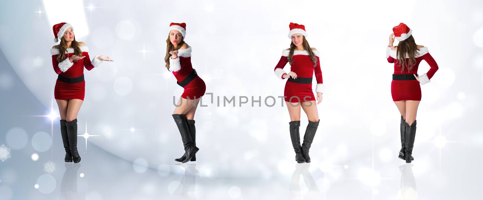 Composite image of different festive blondes by Wavebreakmedia