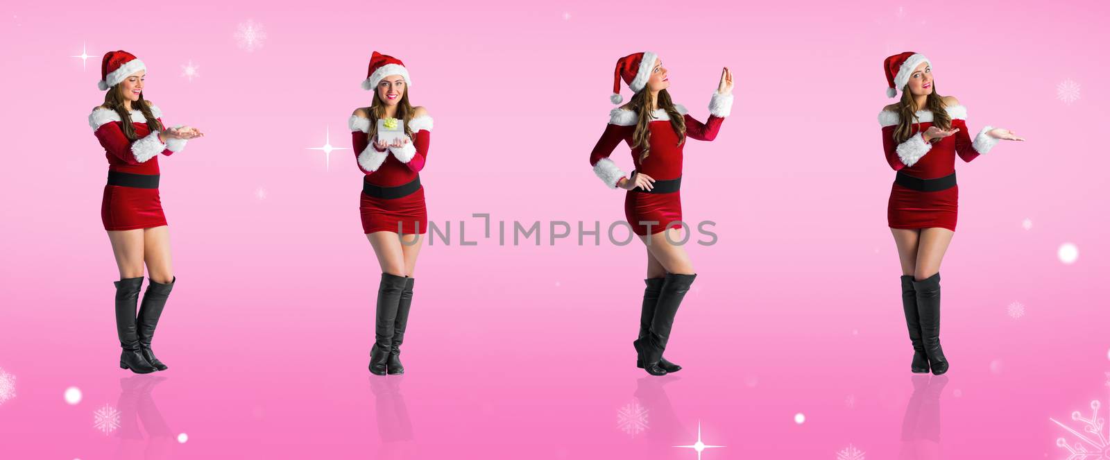 Composite image of different festive blondes by Wavebreakmedia