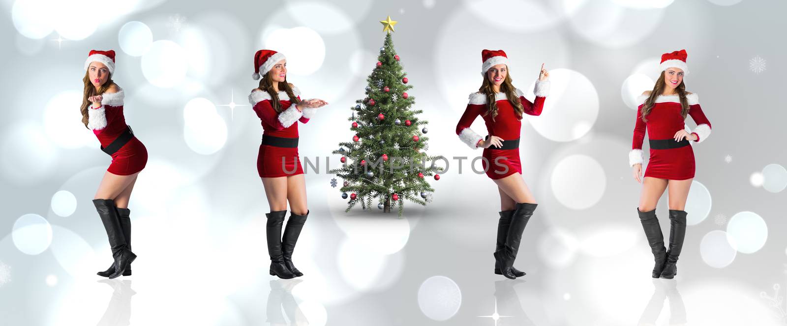 Composite image of different festive blondes by Wavebreakmedia