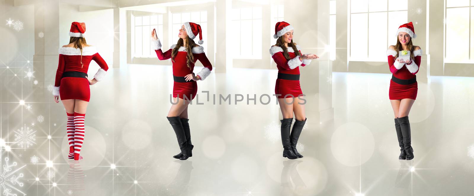 Composite image of different festive blondes by Wavebreakmedia