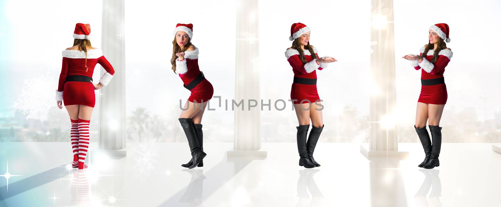 Composite image of different festive blondes by Wavebreakmedia