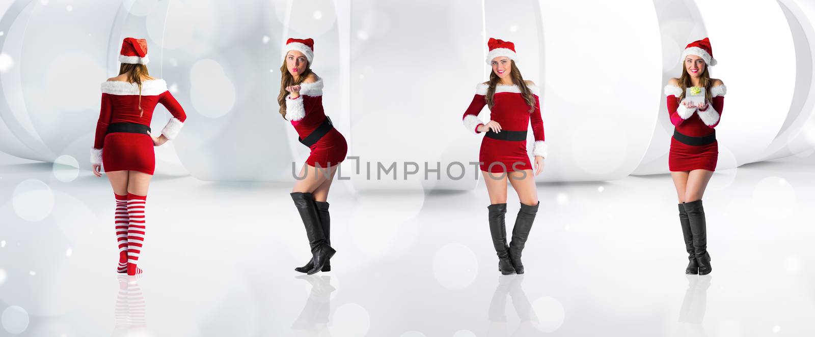 Composite image of different festive blondes by Wavebreakmedia
