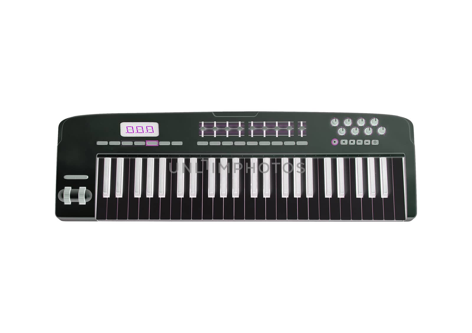 Music keyboard isolated on white