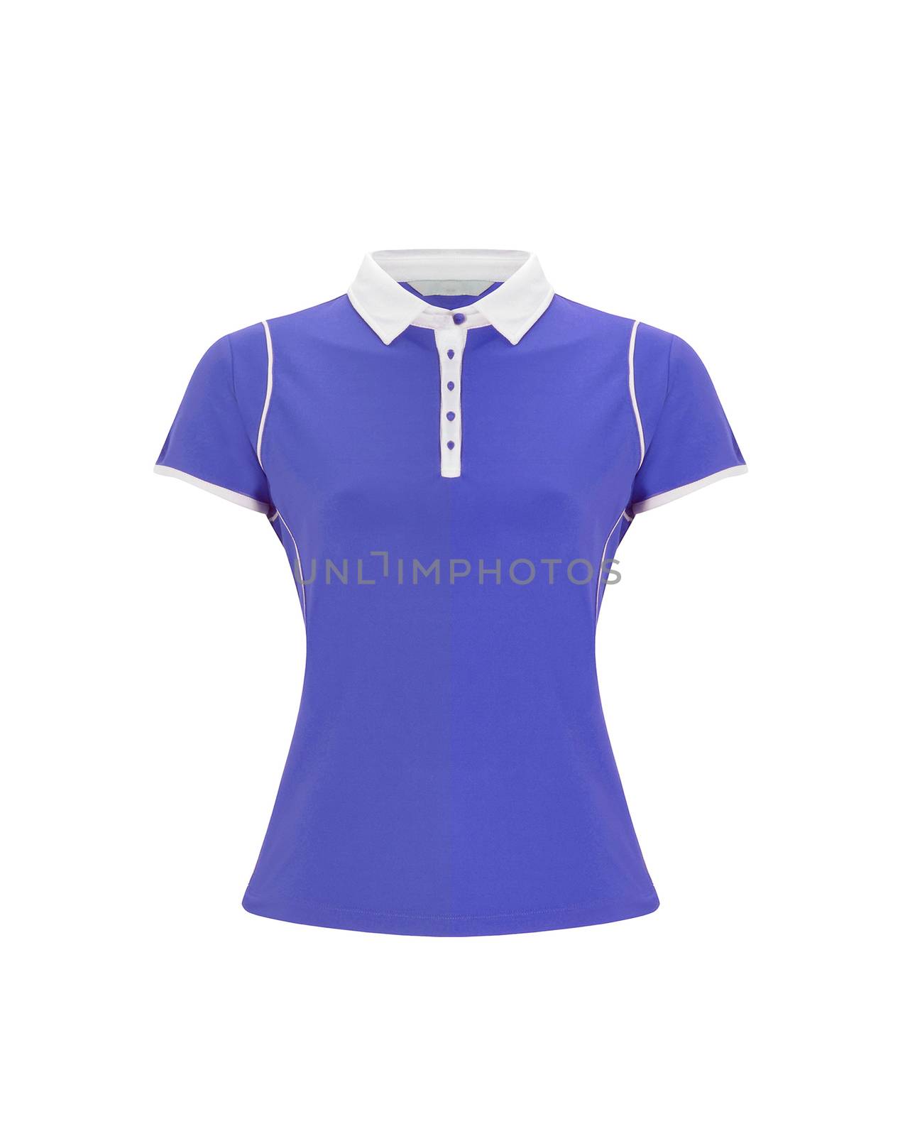 blue polo t-shirt on white background