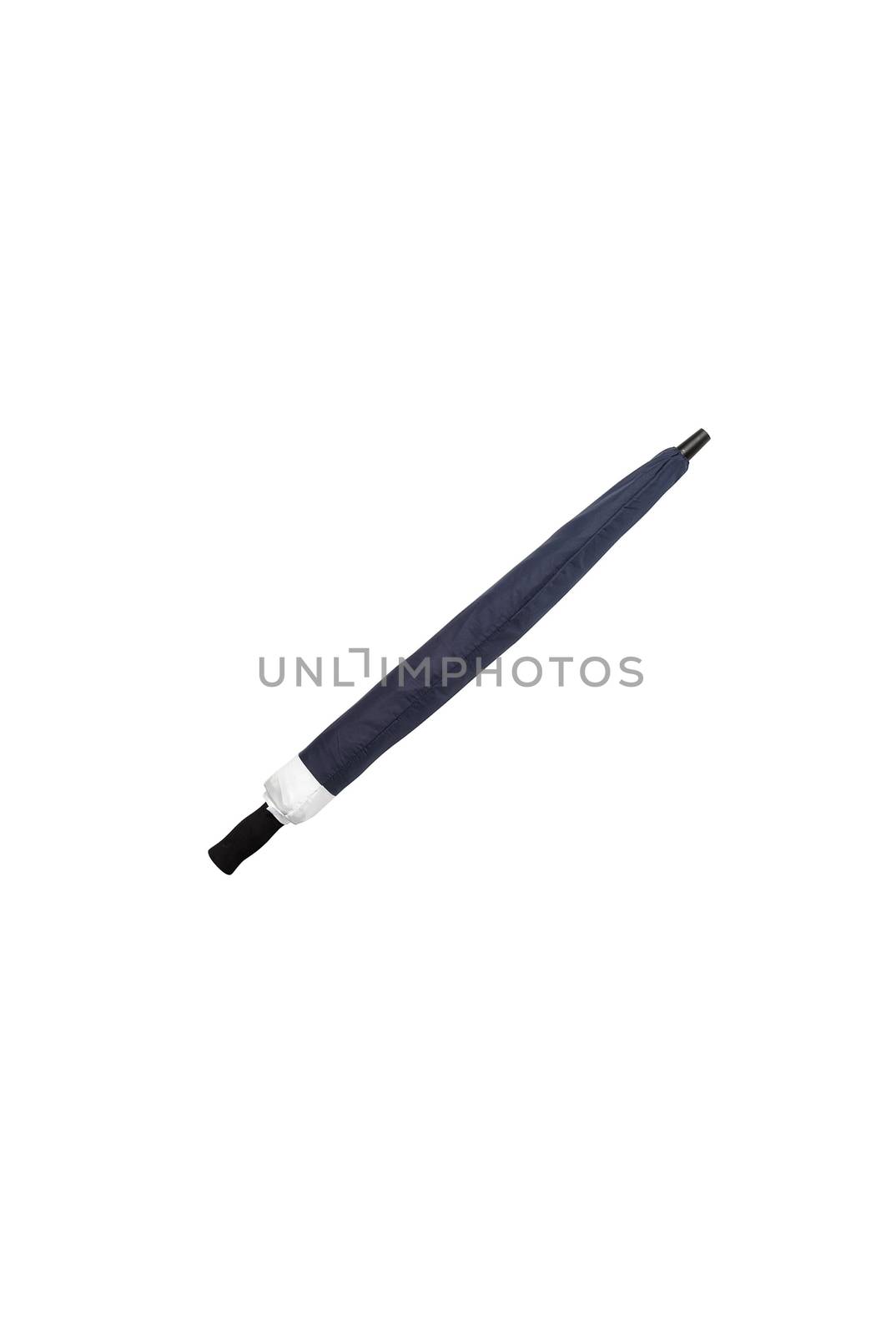 Folded umbrella isolated on white background