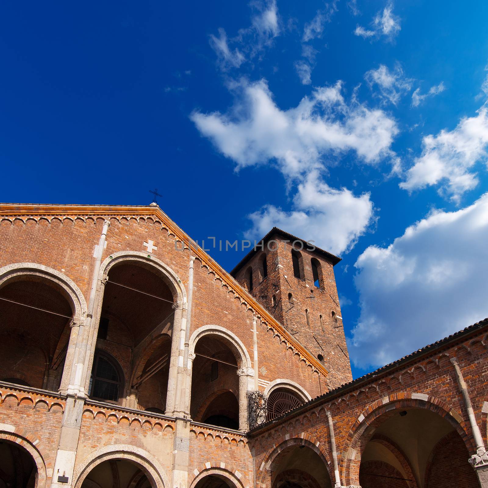 Famous and ancient basilica in Milano, Lombardia, Italy, dedicated to Saint Ambrogio (Ambrose)