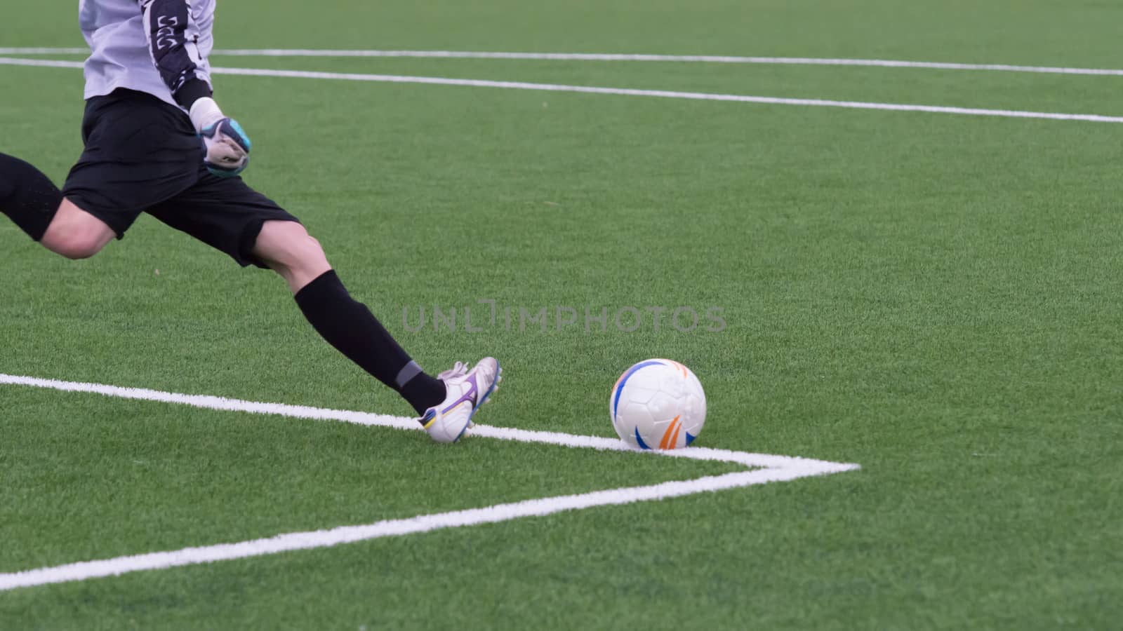 soccer goalkeeper in action during a match