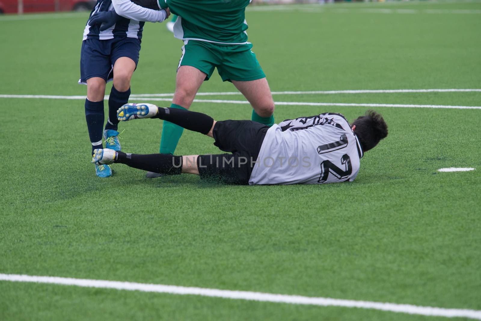 soccer goalkeeper in action during a match