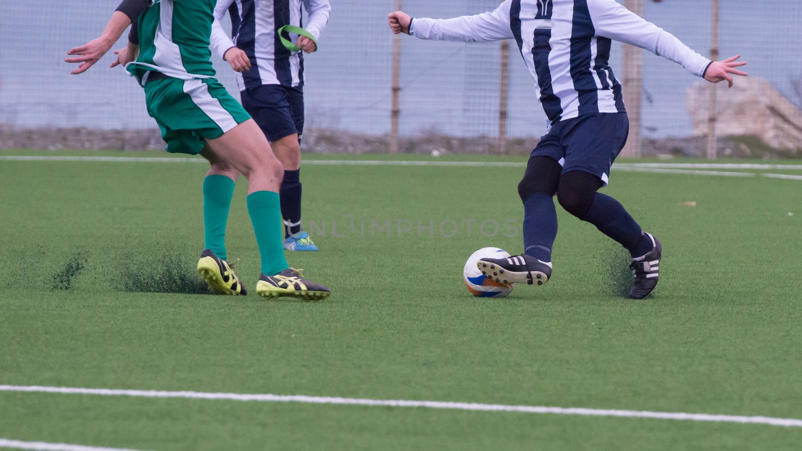 actions in the football field during a game