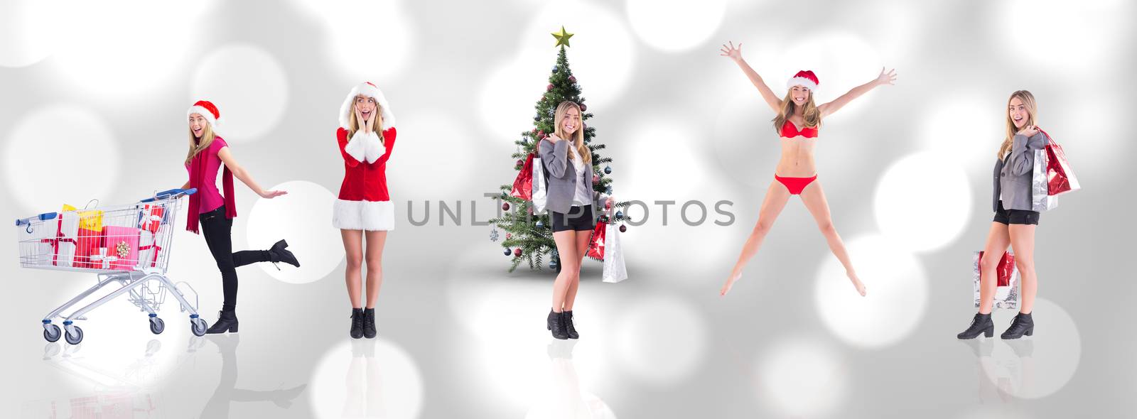 Composite image of stylish blonde holding shopping bags by Wavebreakmedia