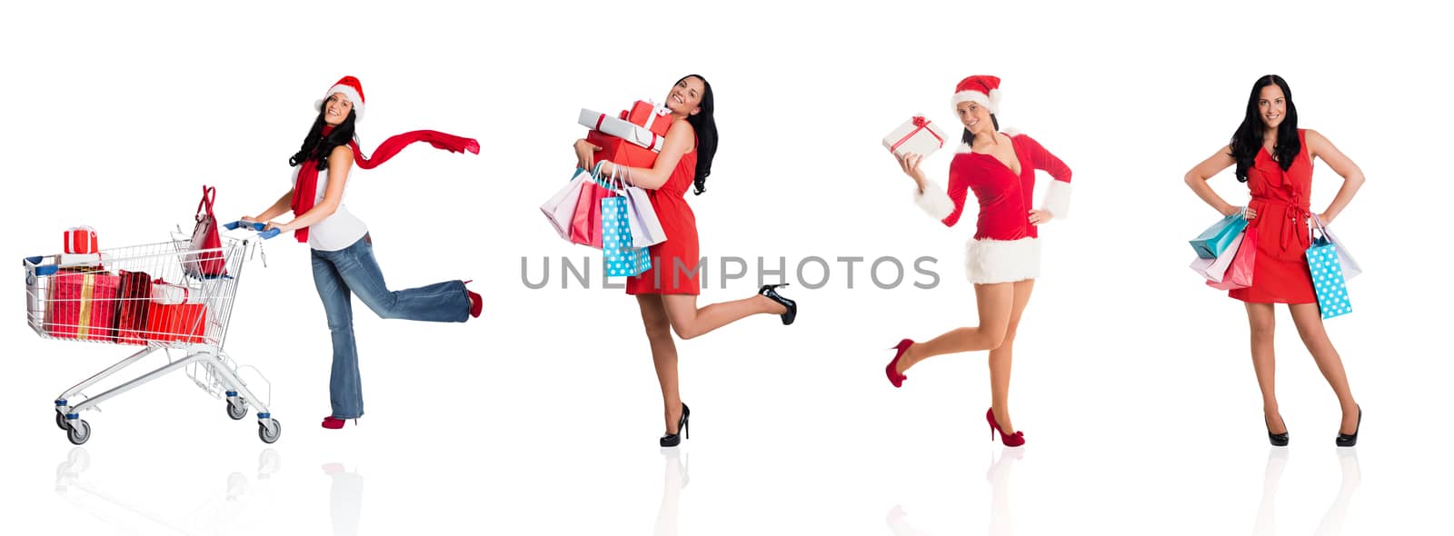 Composite image of woman standing with shopping bags by Wavebreakmedia