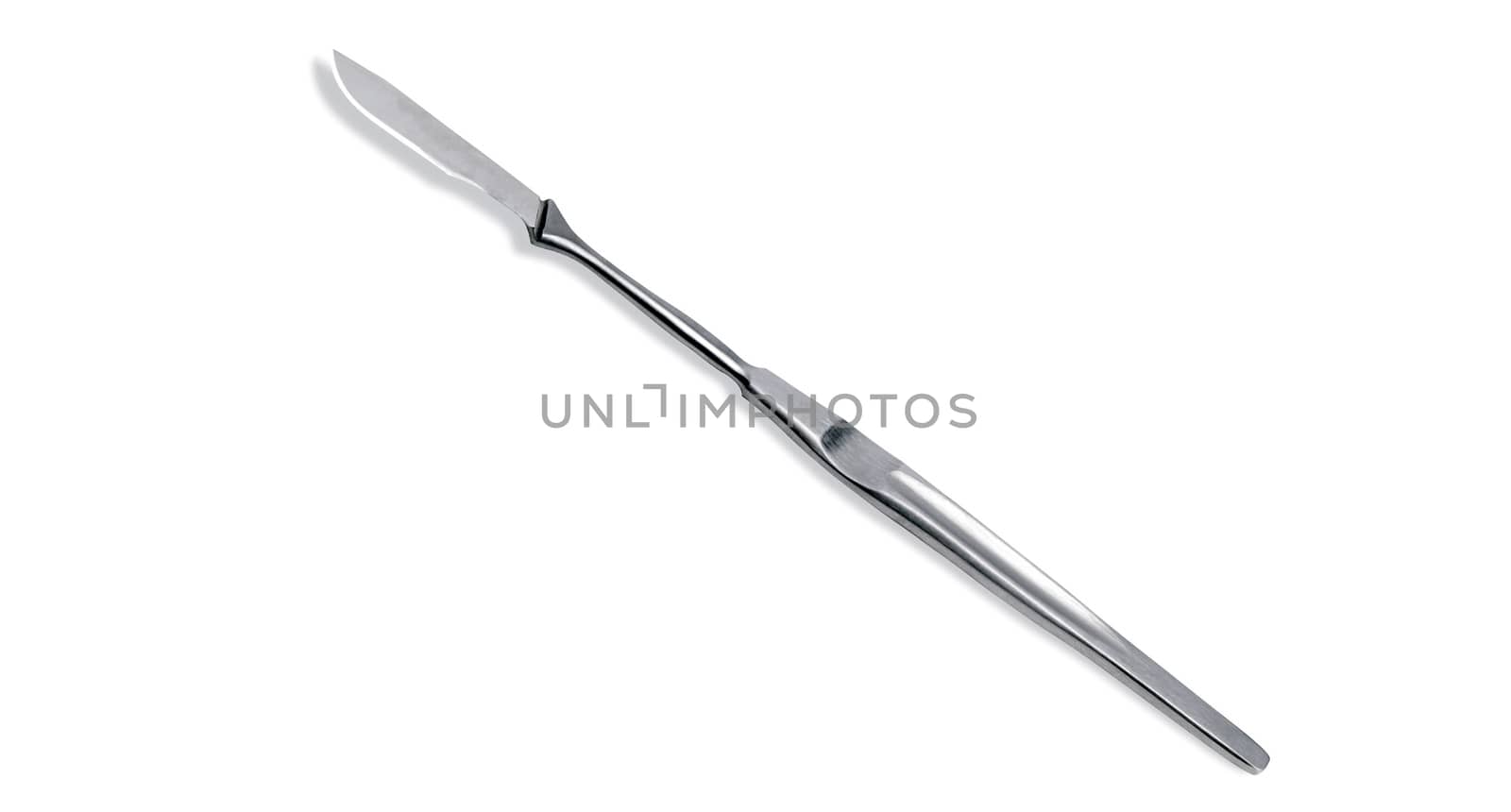 Medical scalpel on white background.