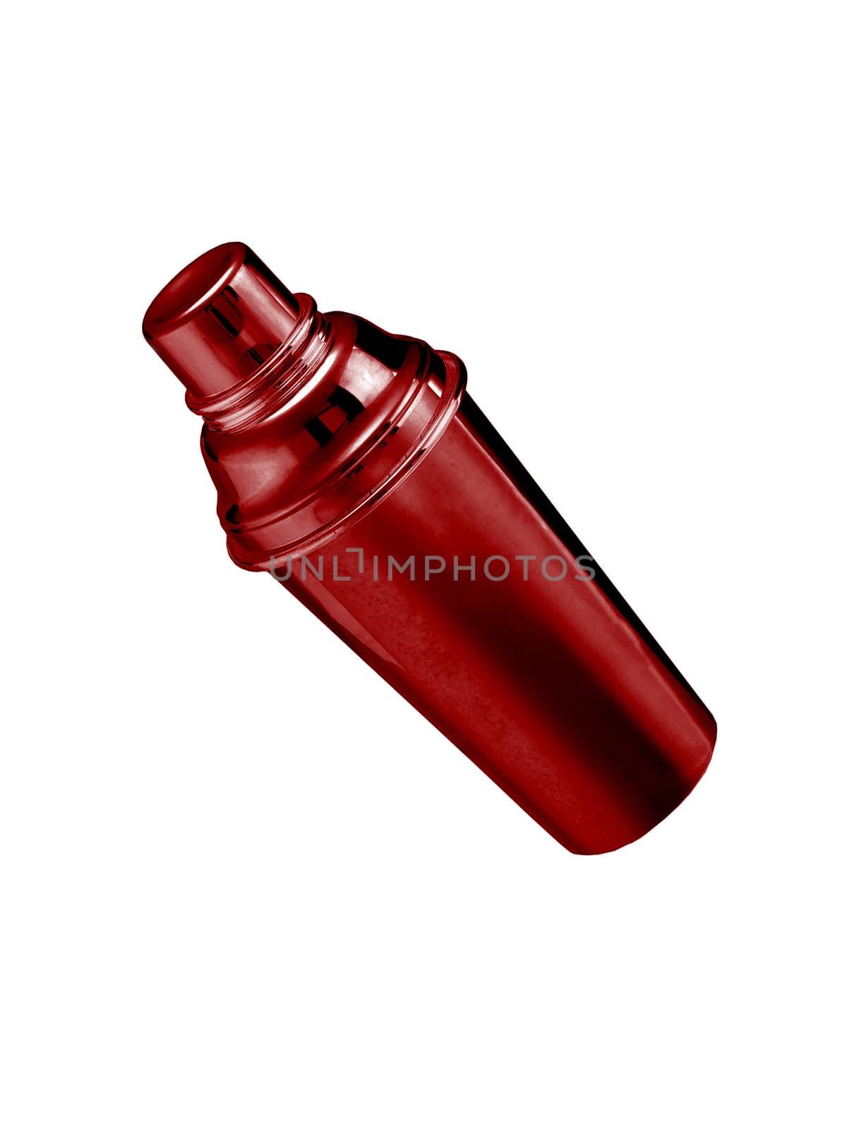 Red big thermos isolated on white by ozaiachin