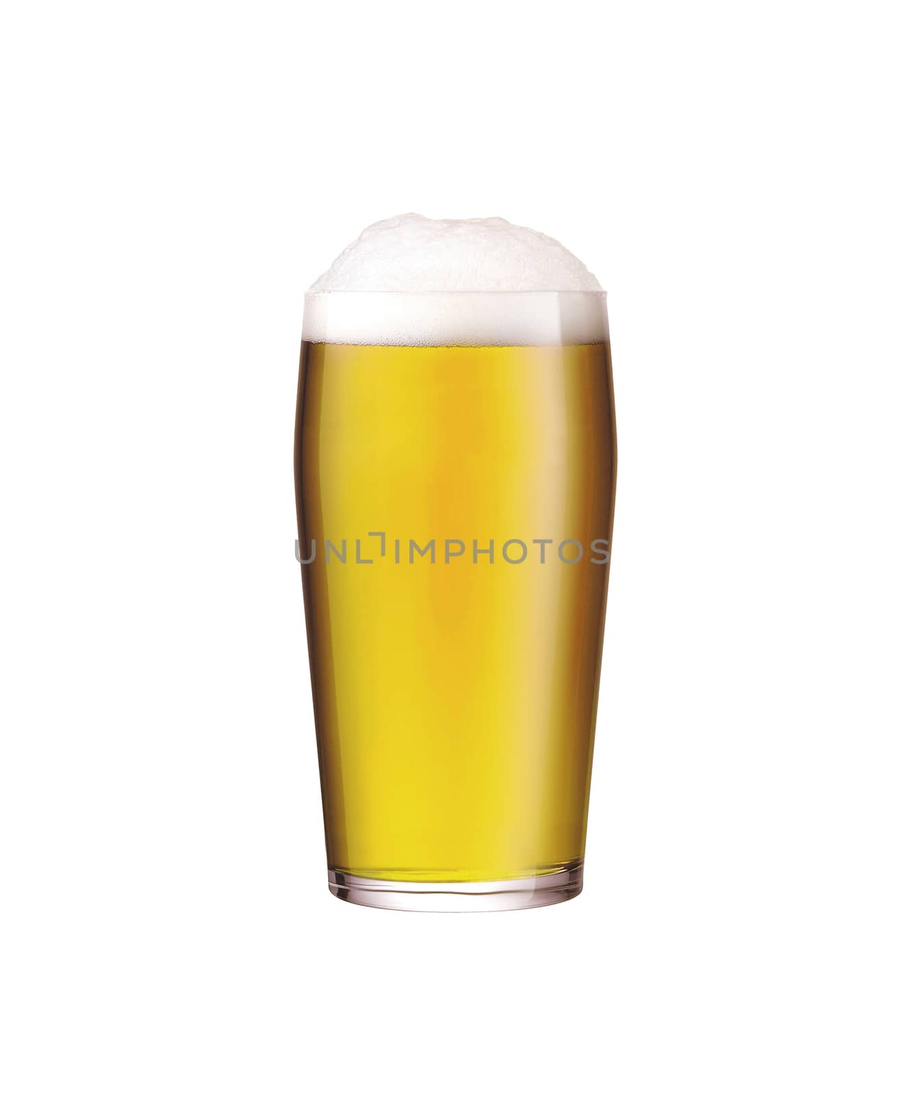 glass with beer on white background by ozaiachin