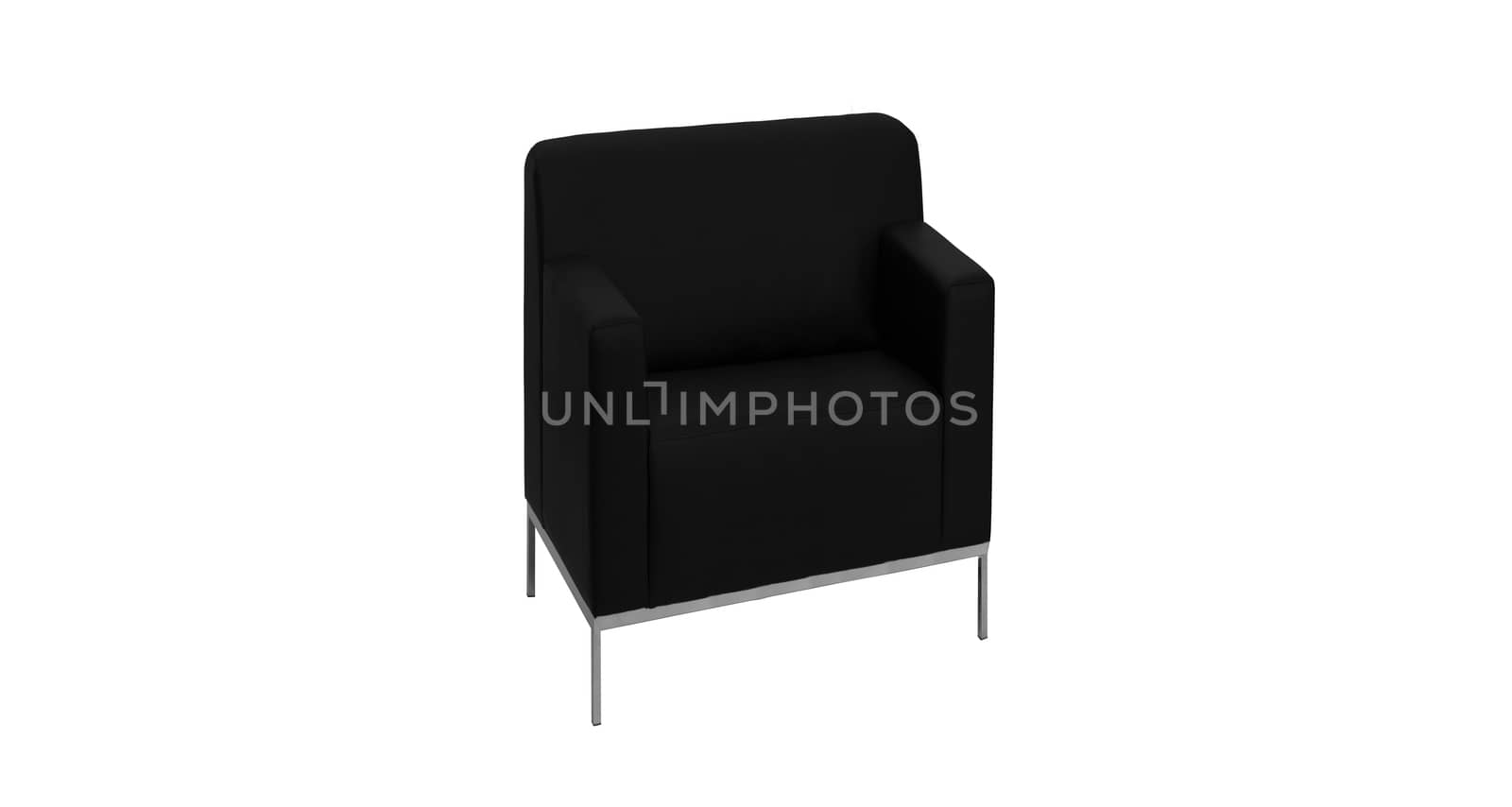 modern black leather sofa isolated by ozaiachin