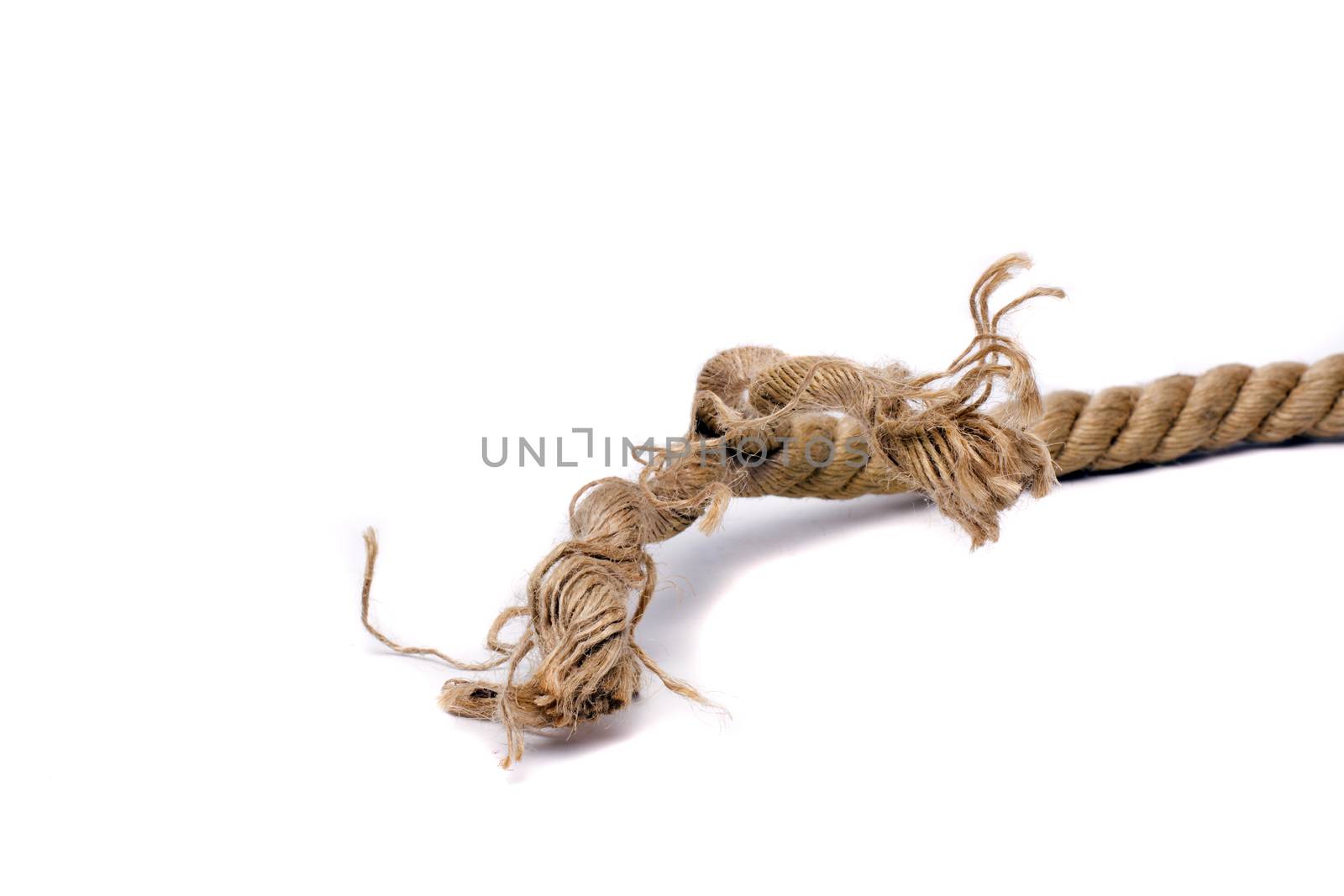 ship rope and knot isolated on white background