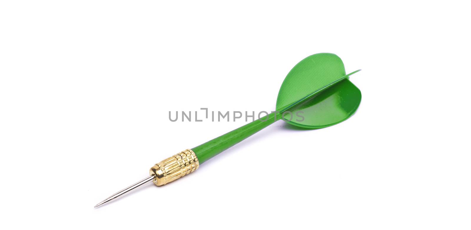 Green dart isolated ob white background