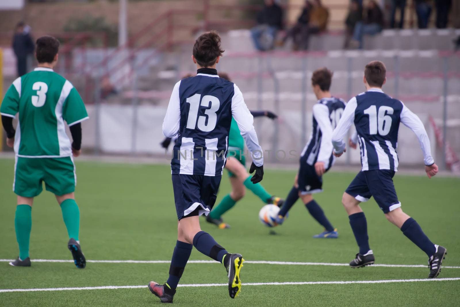 actions in the football field during a game