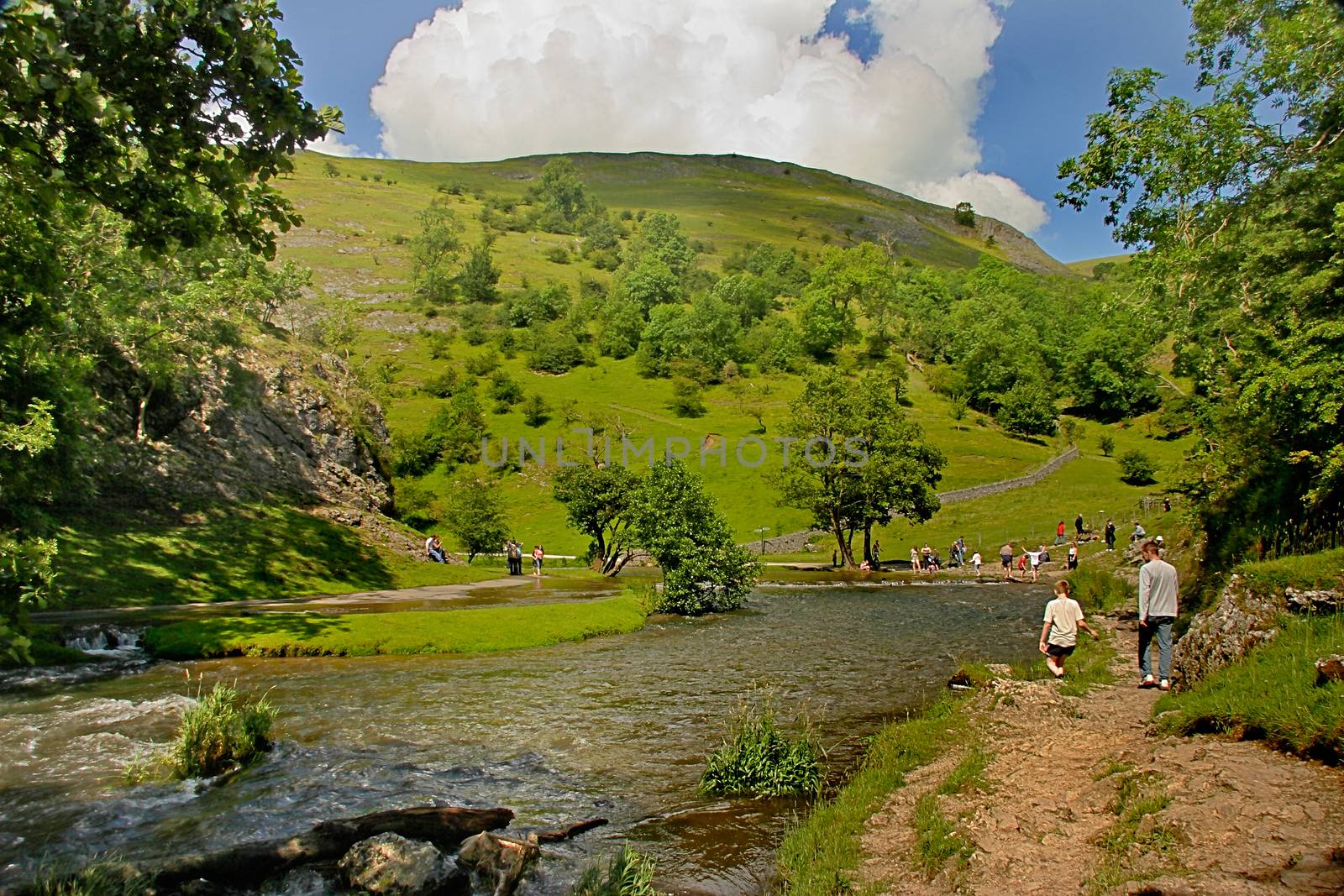 The River Dove marks the boundary of Staffordshire and Derbyshire and flows through the renowned area called Dovedale.