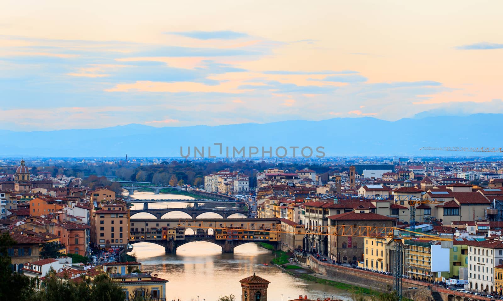 View of Ponte Vecchio in Florence, tuscany. Italy