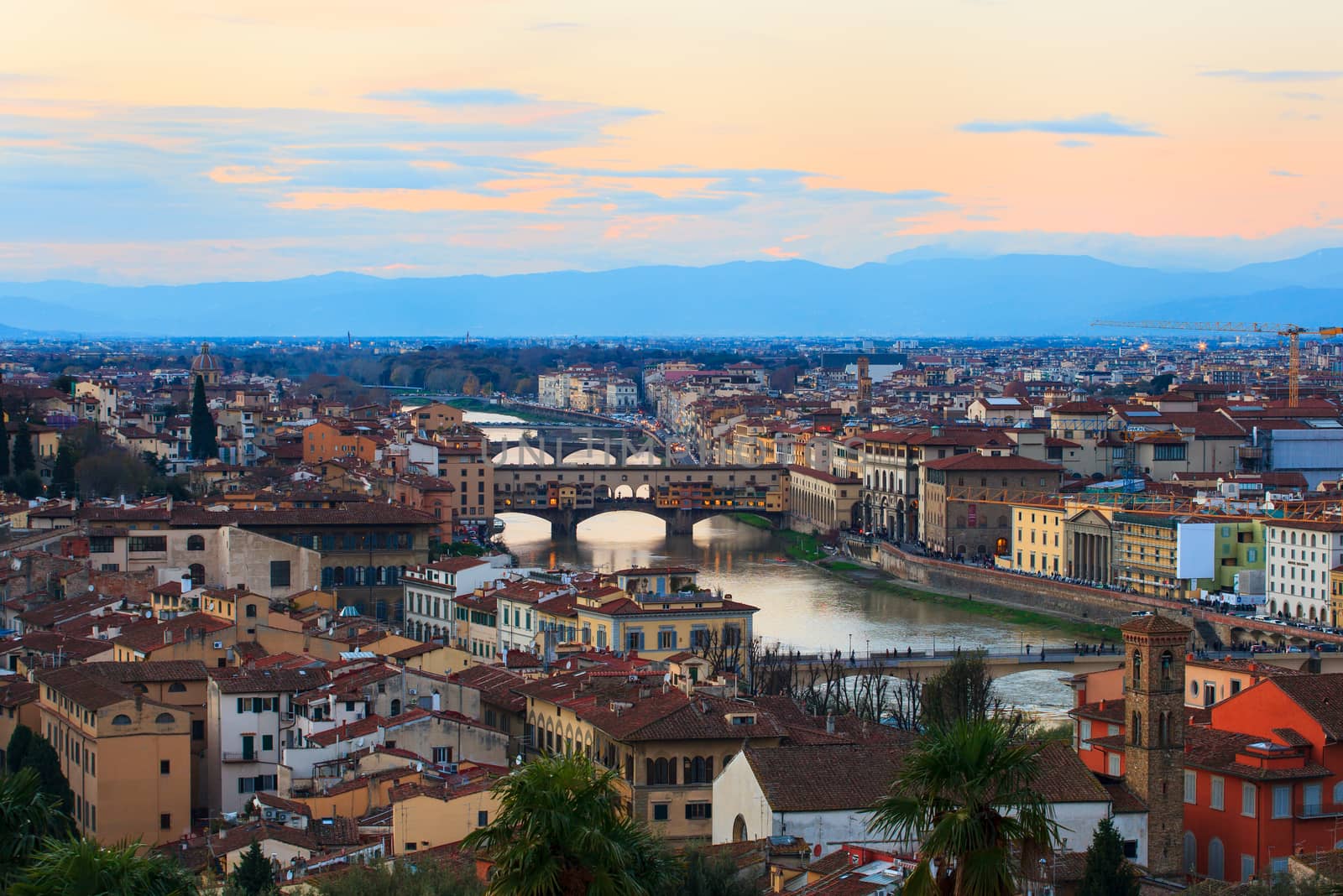 View of Ponte Vecchio in Florence, tuscany. Italy
