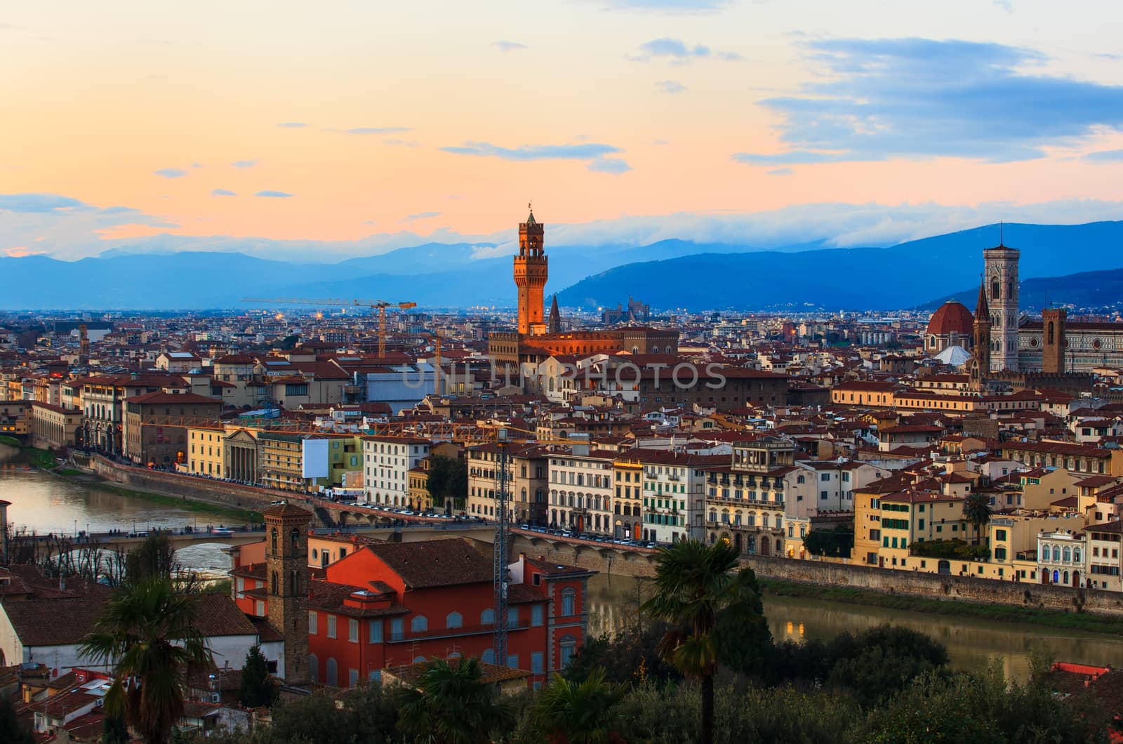 View of Florence, famous city in Tuscany, Italy