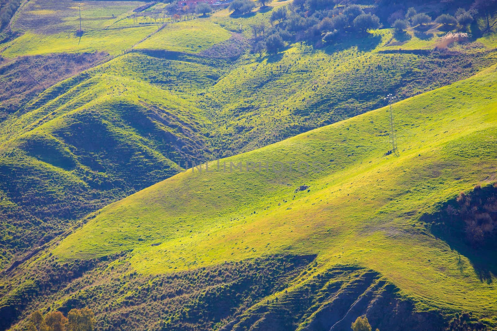View of Leonforte countryside in Sicily