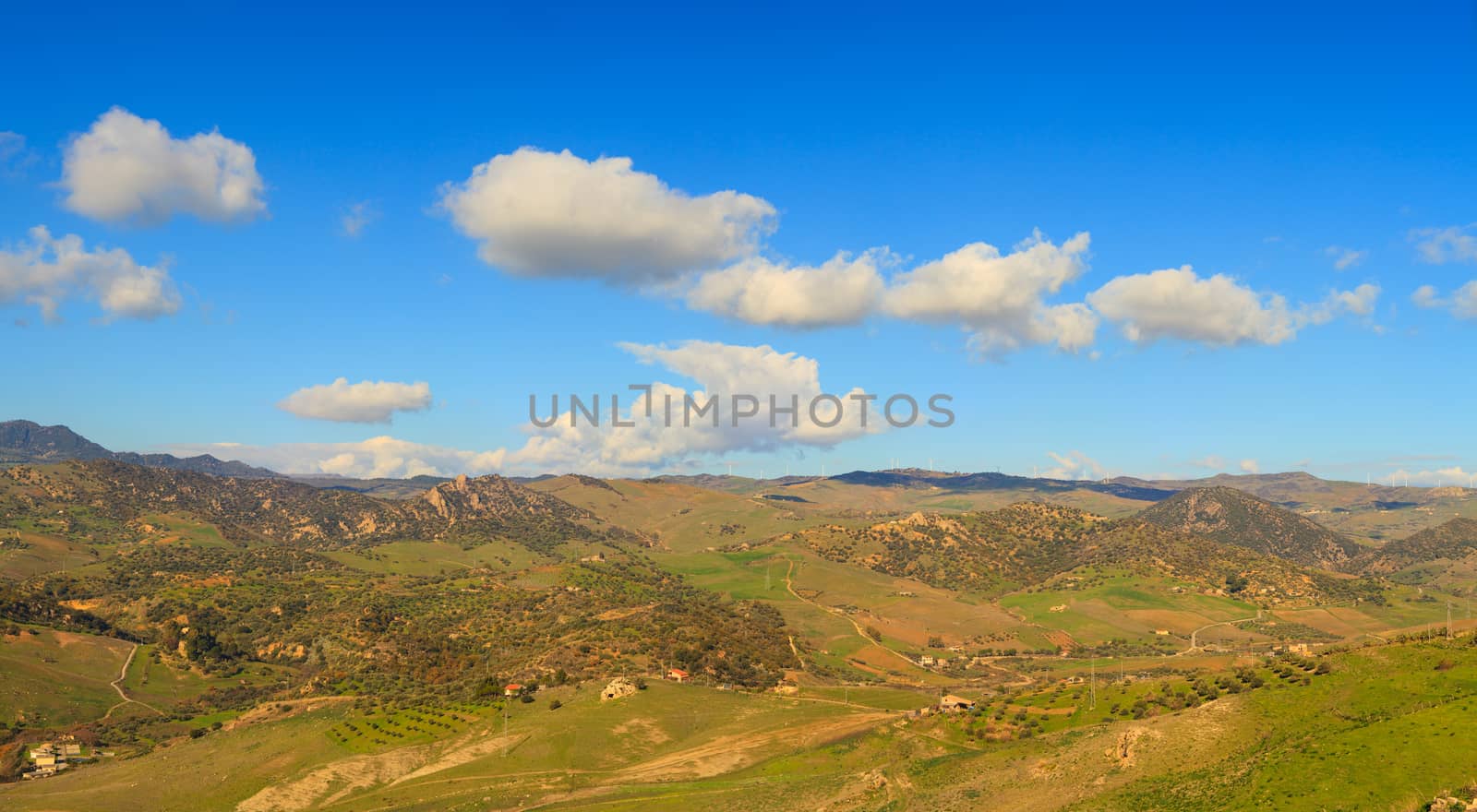 Viev of Mountain near the town of Leonforte, Sicily