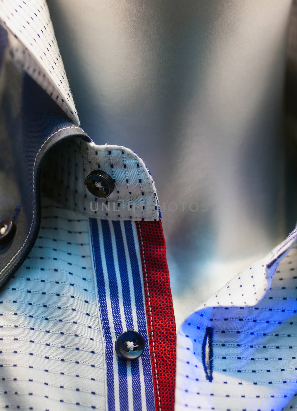 Close up of male shirts exposed in the clothes shop