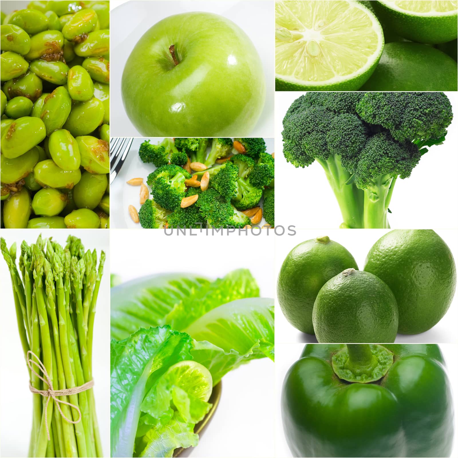 green healthy food collage collection by keko64