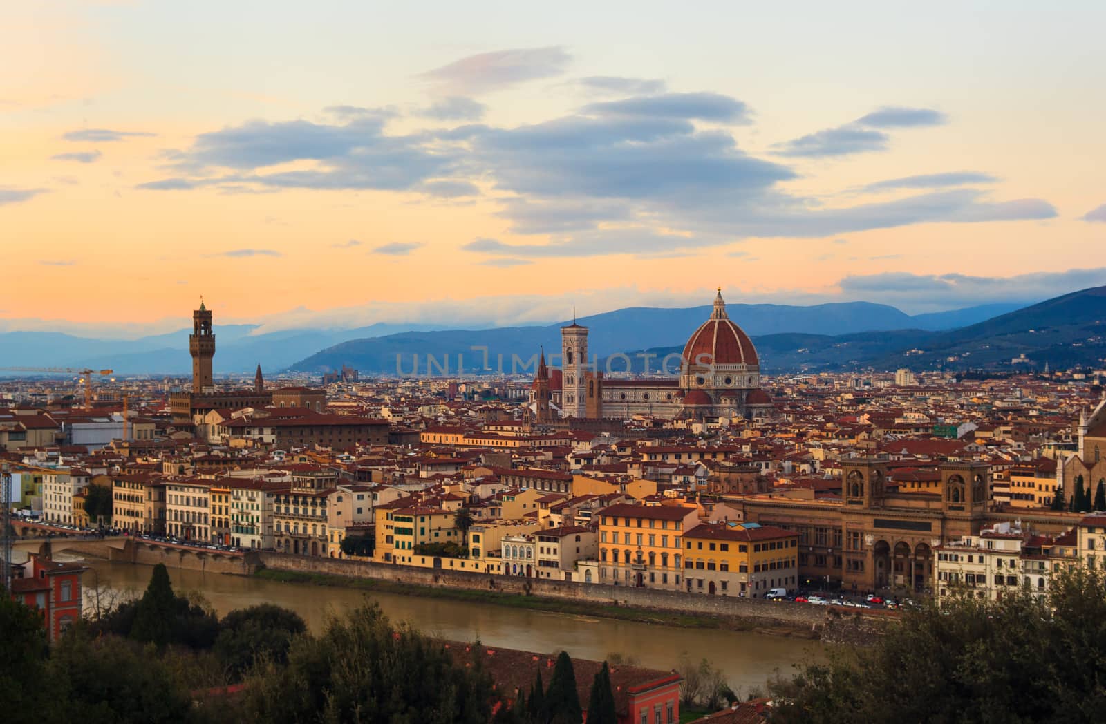 View of Florence, famous city in Tuscany, Italy
