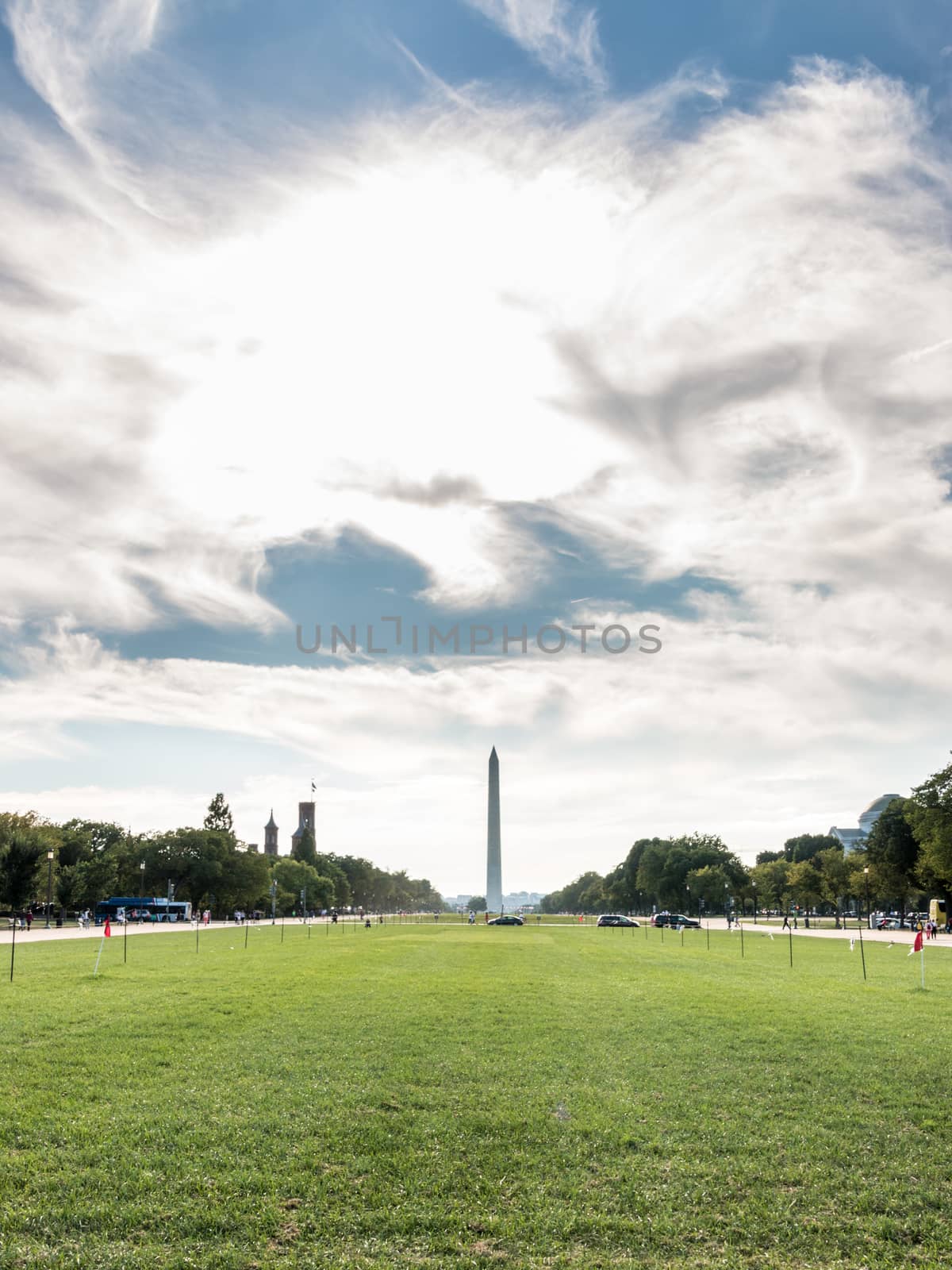 The Iconic Washington Monument, an obelisk on the National Mall in Washington, D.C. built to commemorate George Washington